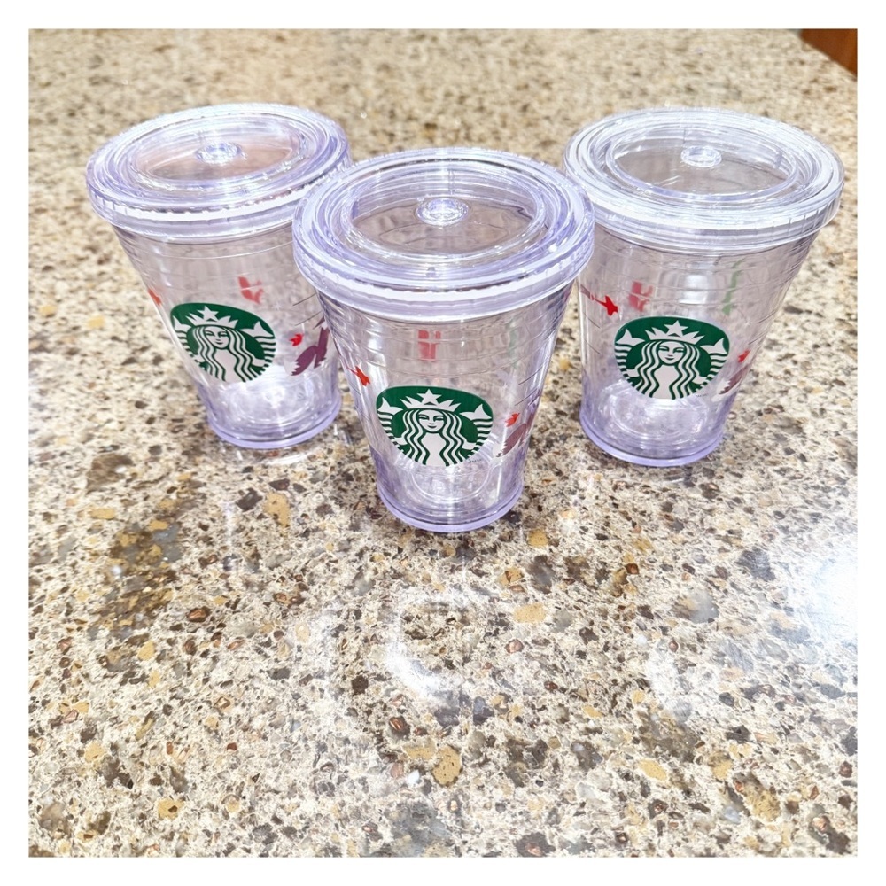 2011 Starbucks Holiday Christmas Fox Tumbler x3